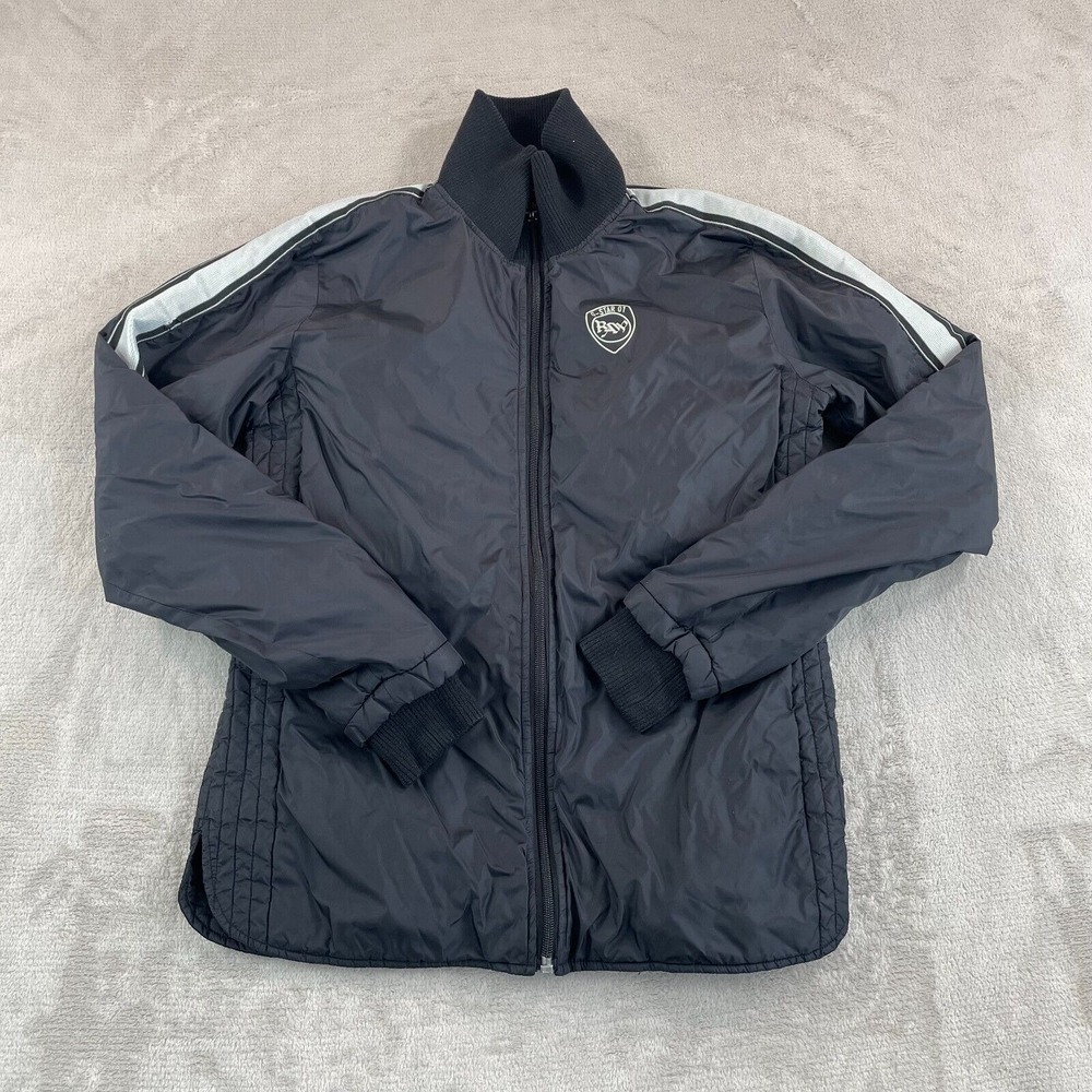 G-Star Raw Jacket Men Large Black Mock Neck Trainer Full Zip Logo Long Sleeve